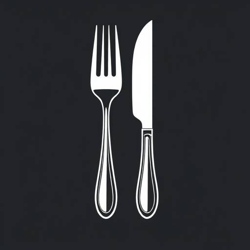 Icono de tenedor y cuchillo para gastronom&iacute;a
